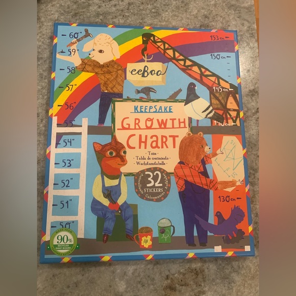 eeboo Other - Keepsake Growth Chart - Construction Theme